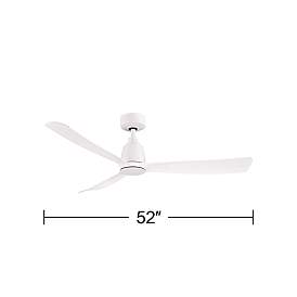 Image4 of 52" Fanimation Kute Matte White Damp Rated Smart Ceiling Fan more views