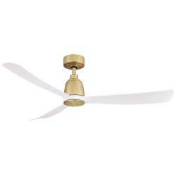 52&quot; Fanimation Kute Satin Brass Damp Rated Ceiling Fan with Remote