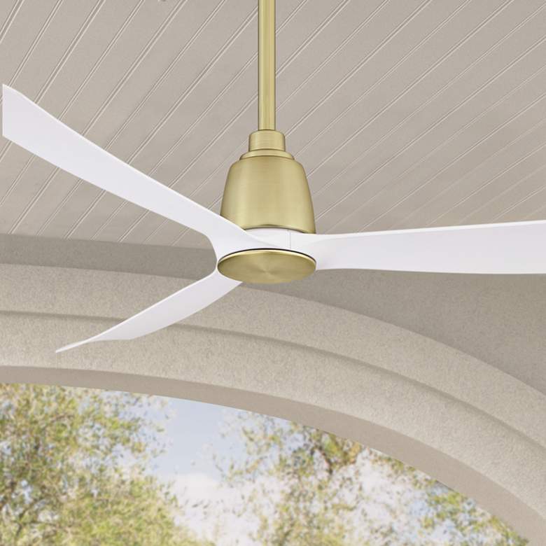 Image 1 52" Fanimation Kute Satin Brass Damp Rated Smart Ceiling Fan