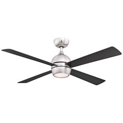 52&quot; Fanimation Kwad Brushed Nickel LED Ceiling Fan with Remote