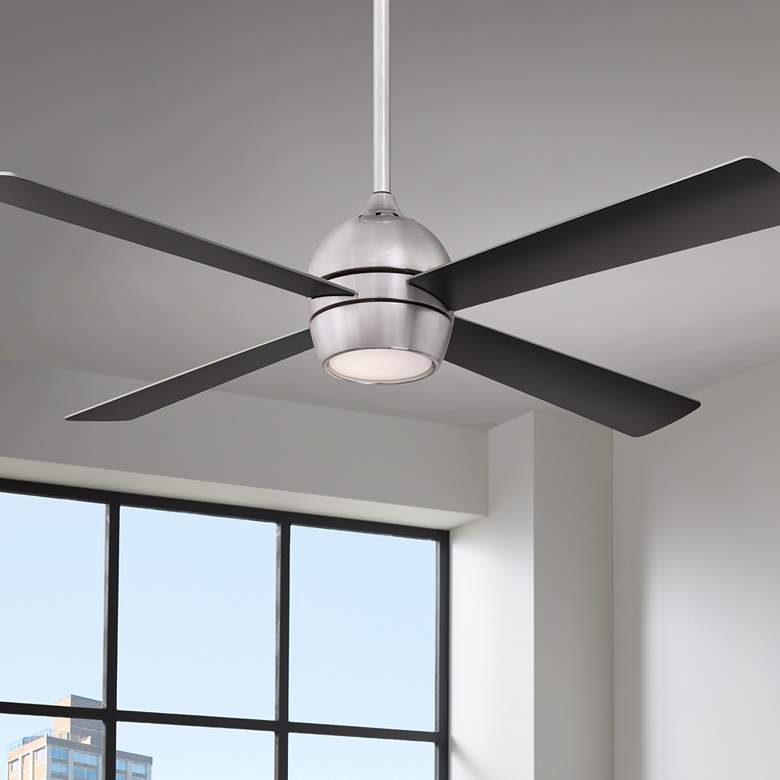 Image 2 52 inch Fanimation Kwad Brushed Nickel LED Ceiling Fan with Remote