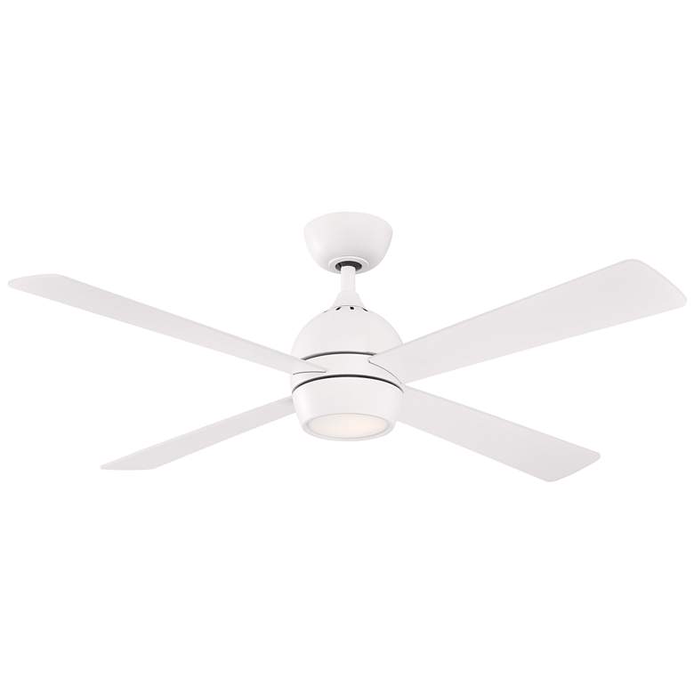 Image 1 52 inch Fanimation Kwad Matte White LED Ceiling Fan with Remote