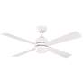 52" Fanimation Kwad Matte White LED Ceiling Fan with Remote
