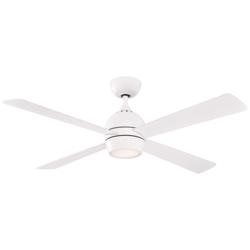 52&quot; Fanimation Kwad Matte White LED Ceiling Fan with Remote