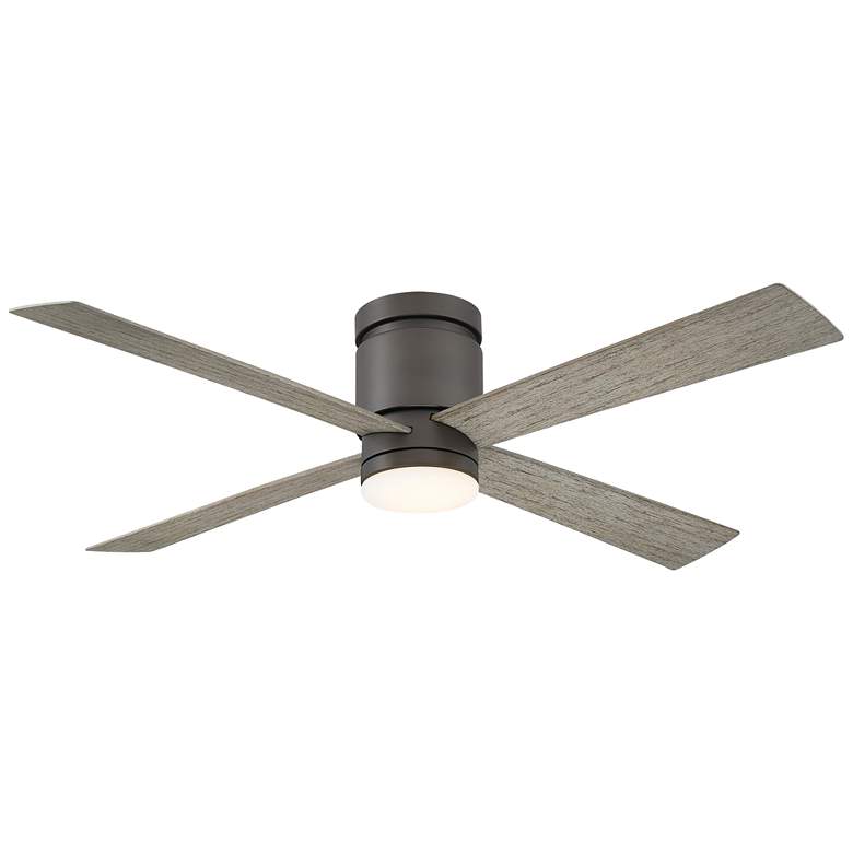 Image 1 52" Fanimation Kwartet Matte Greige CCT LED Hugger Ceiling Fan