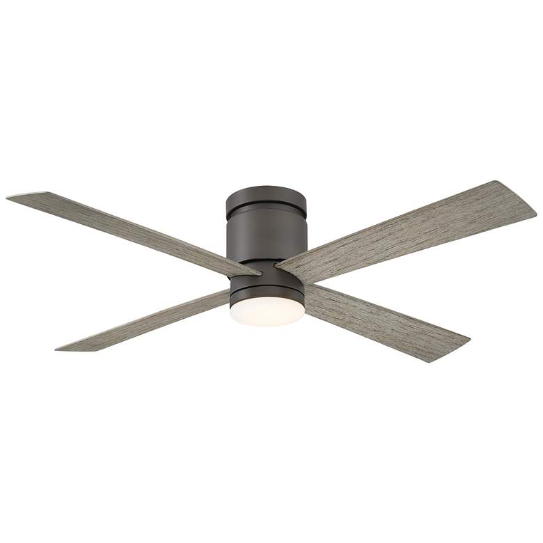 Image 1 52 inch Fanimation Kwartet Matte Greige CCT LED Hugger Ceiling Fan