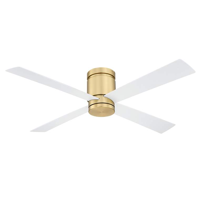 Image 3 52" Fanimation Kwartet Satin Brass CCT LED Hugger Ceiling Fan more views