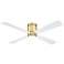 52" Fanimation Kwartet Satin Brass LED Remote Hugger Ceiling Fan
