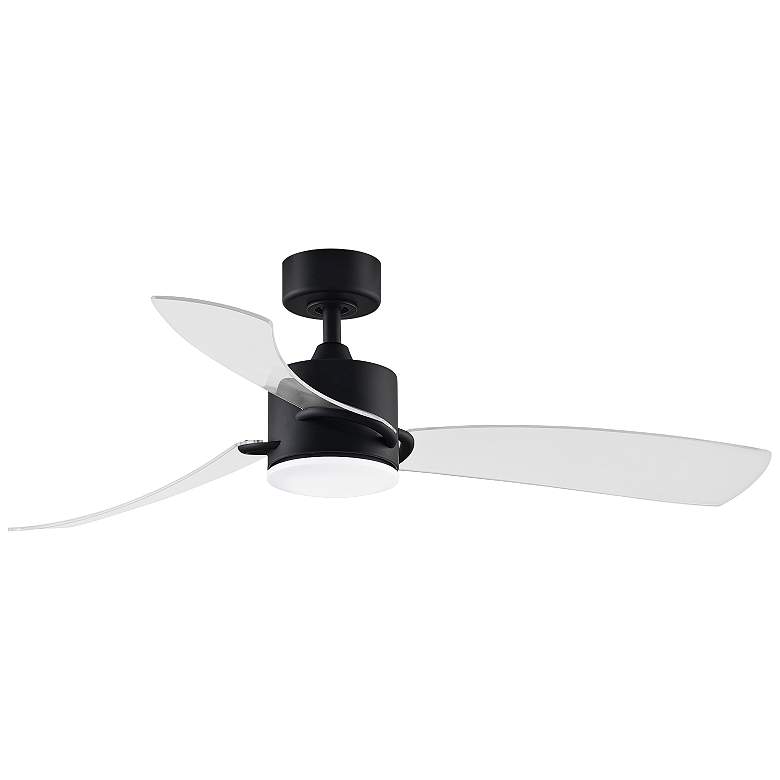 Image 2 52 inch Fanimation Sculptaire Black LED Damp Rated Ceiling Fan with Remote