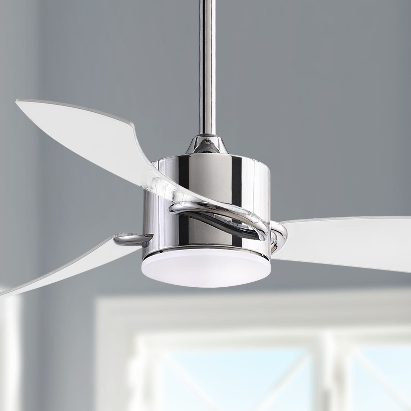 modern chrome ceiling fan