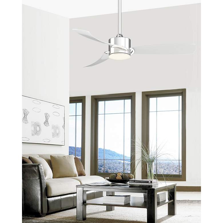 Image 5 52" Fanimation Sculptaire Chrome Modern LED Ceiling Fan with Remote more views