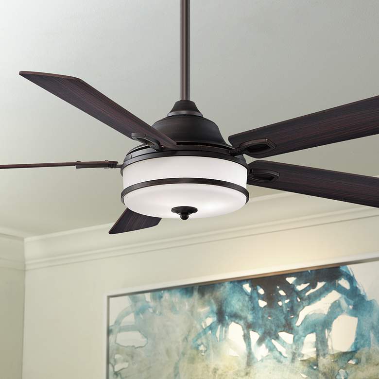 Image 1 52 inch Fanimation Stafford Dark Bronze LED Ceiling Fan with Remote
