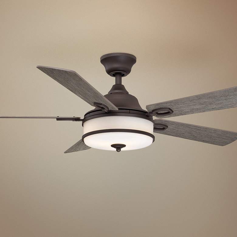 Image 1 52 inch Fanimation Stafford Matte Greige LED Ceiling Fan with Remote