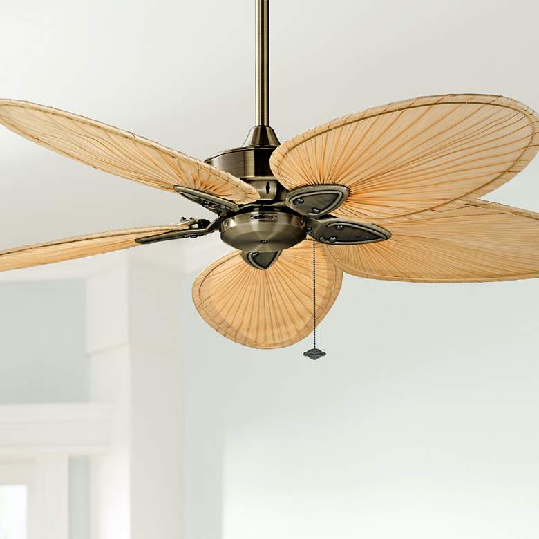 Image 1 52 inch Fanimation Windpointe Brass 5-Blade Ceiling Fan with Pull Chain
