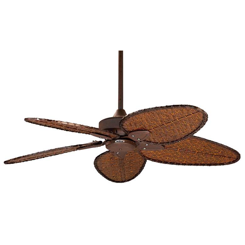 Image 2 52" Fanimation Windpointe Rust Bamboo Damp Rated Fan with Pull Chain