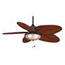 3_52" Fanimation Windpointe Rust Bamboo Damp Rated Fan with Pull Chain more views