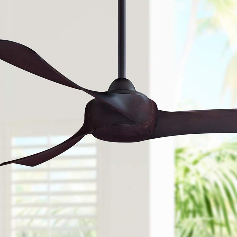 Image 1 52" Fanimation Wrap Dark Bronze Damp Smart Ceiling Fan