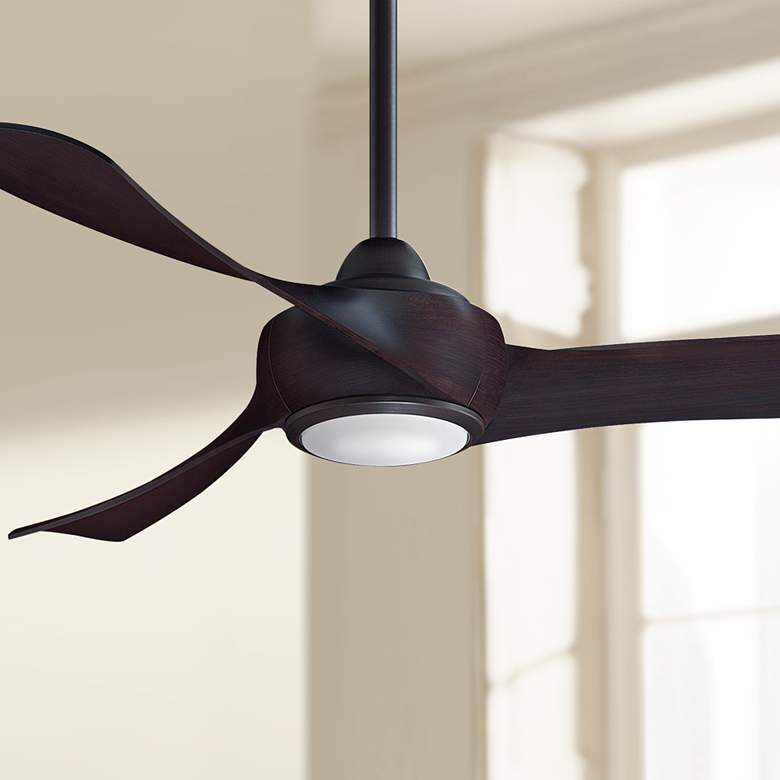 Image 1 52 inch Fanimation Wrap Dark Bronze LED Damp Smart Ceiling Fan