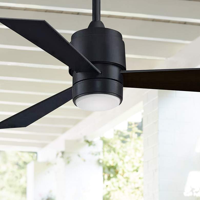Image 1 52 inch Fanimation Zonix Black Wet Rated LED Ceiling Fan with Remote