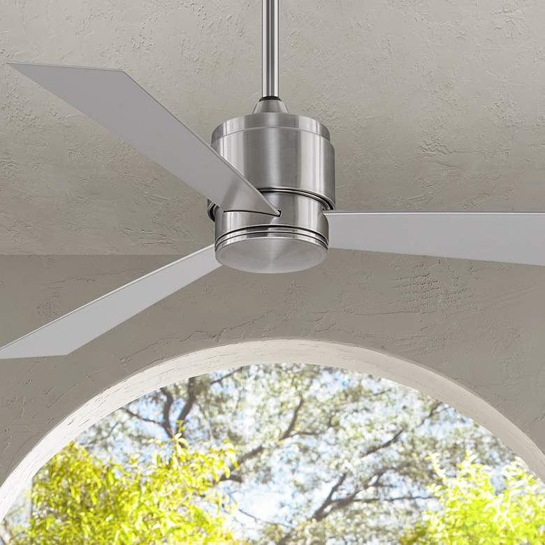 Image 1 52 inch Fanimation Zonix Stainless Steel Wet Rated Ceiling Fan with Remote