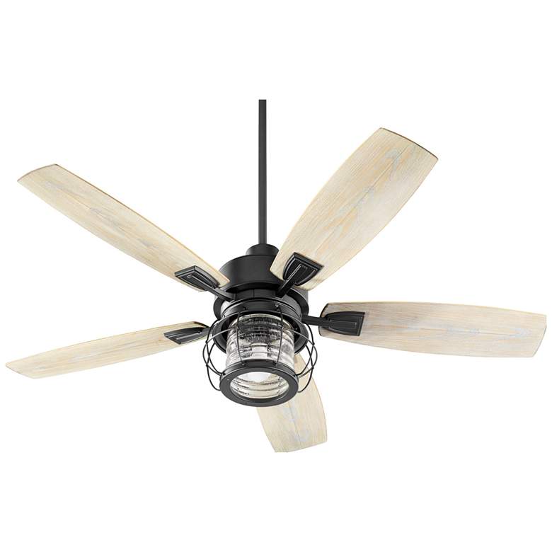 Image 1 52" Galveston Black LED Ceiling Fan w/ Weathered Oak Blades