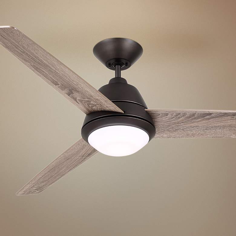 Image 1 52" Geode Oil-Rubbed Bronze LED Ceiling Fan with Wall Control