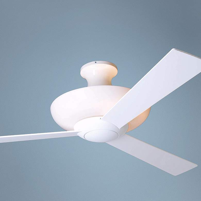 Image 1 52 inch Gloss White Aurora Hugger with Uplight Ceiling Fan