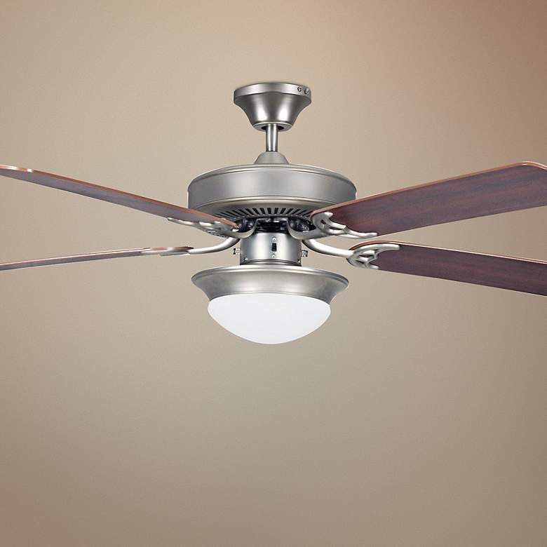 Image 1 52 inch Heritage Fusion Nickel Ceiling Fan with Light