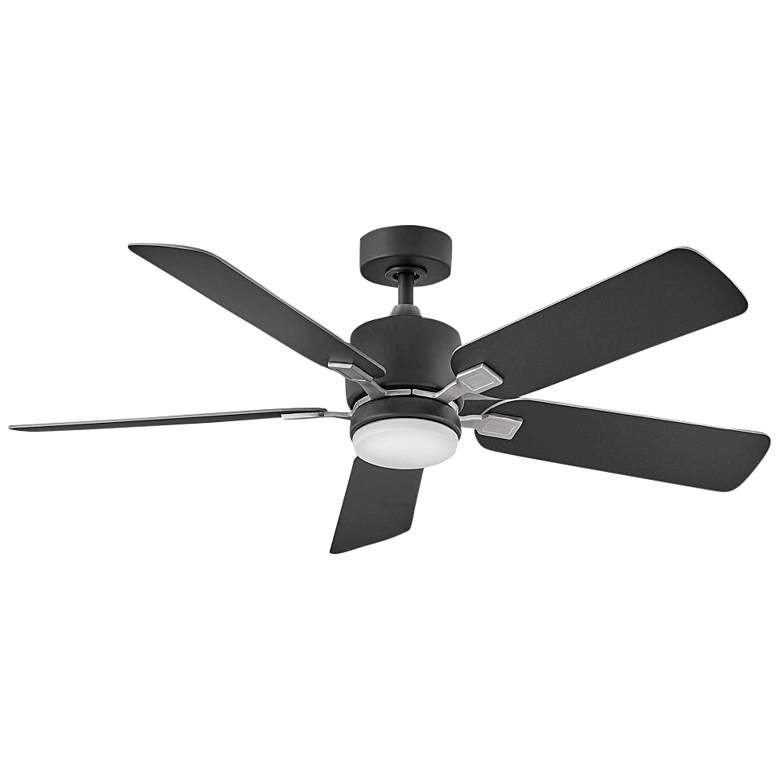 Image 1 52 inch Hinkley Afton Matte Black Indoor LED Ceiling Fan with Wall Control