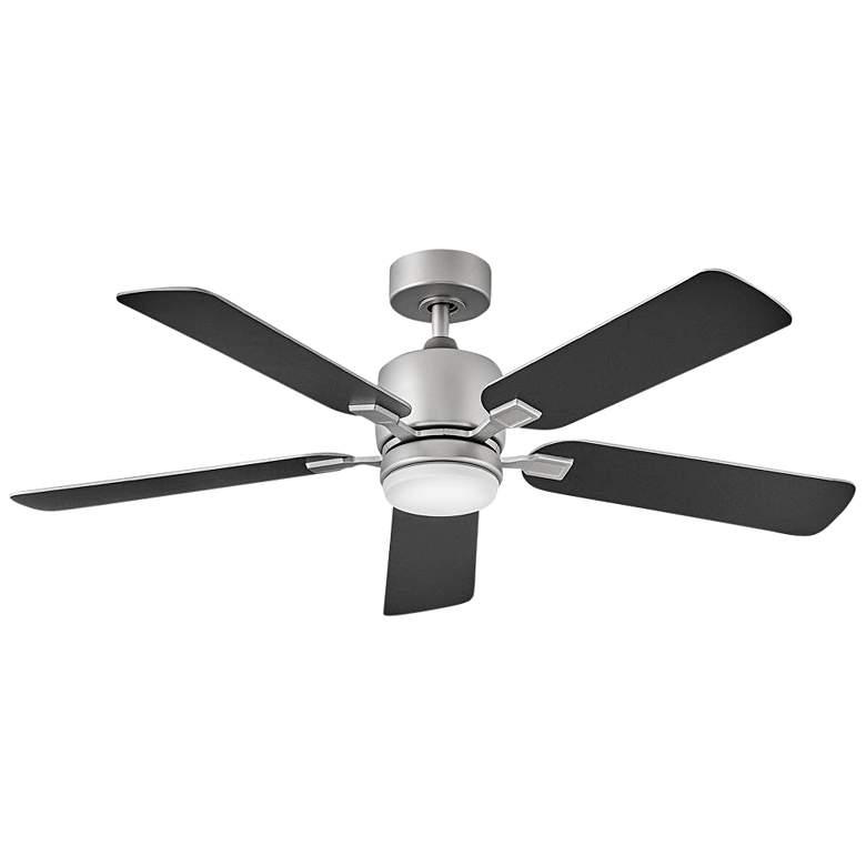 Image 1 52 inch Hinkley Afton Satin Steel Indoor LED Ceiling Fan with Wall Control