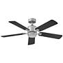 52" Hinkley Afton Satin Steel Indoor LED Ceiling Fan with Wall Control