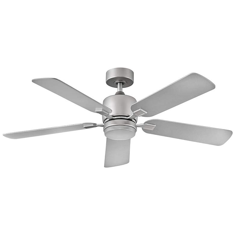 Image 4 52" Hinkley Afton Satin Steel Indoor LED Ceiling Fan with Wall Control more views