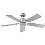 52" Hinkley Afton Satin Steel Indoor LED Ceiling Fan with Wall Control