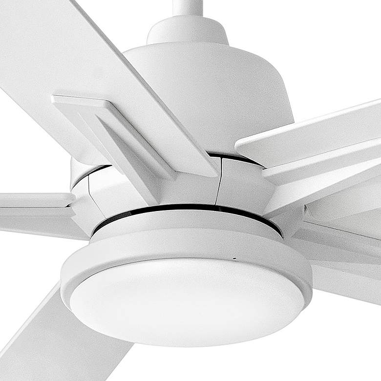 Image 4 52" Hinkley Alta LED Wet Rated 5-Blade Matte White Smart Ceiling Fan more views