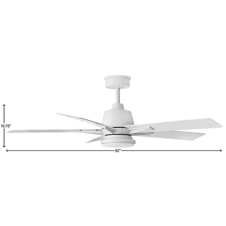 Image 7 52" Hinkley Alta LED Wet Rated 5-Blade Matte White Smart Ceiling Fan more views