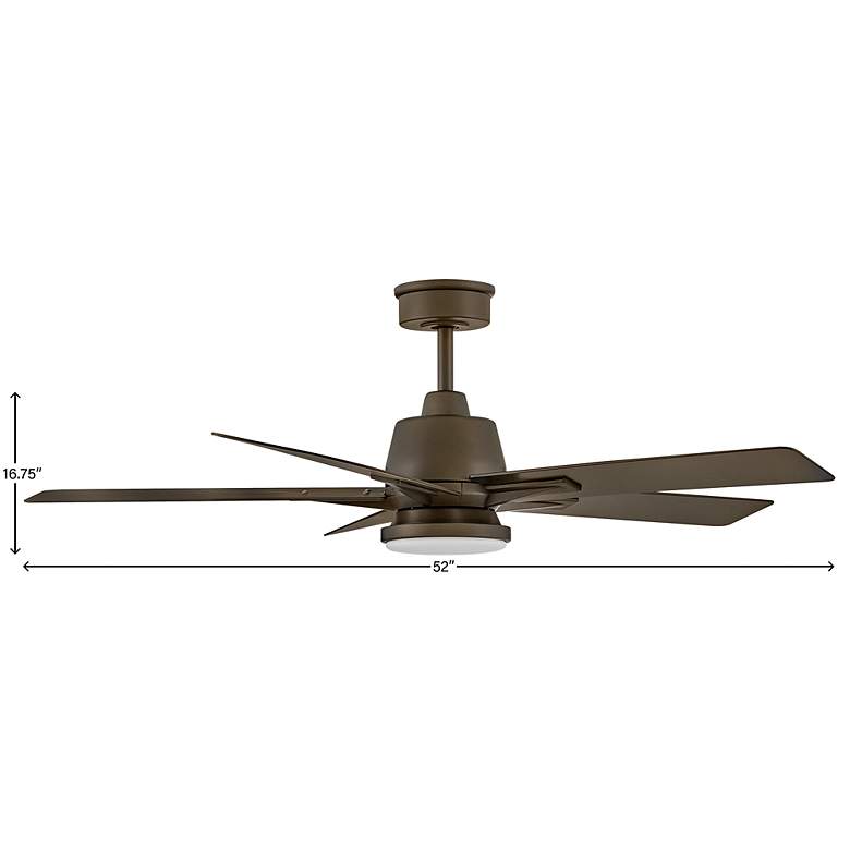 Image 6 52 inch Hinkley Alta LED Wet Rated 5-Blade Metallic Bronze Smart Fan more views