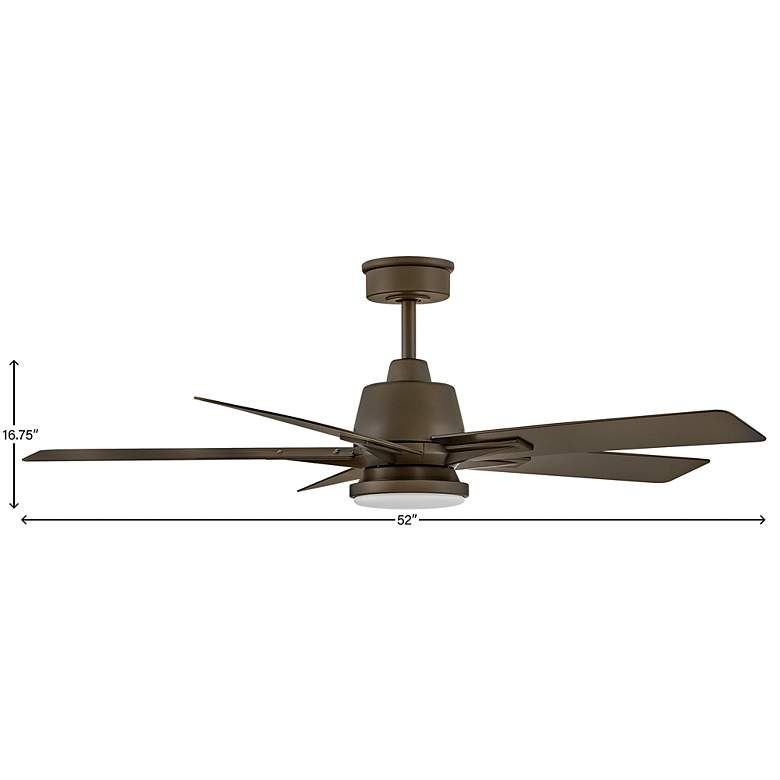 Image 6 52" Hinkley Alta LED Wet Rated 5-Blade Metallic Bronze Smart Fan more views