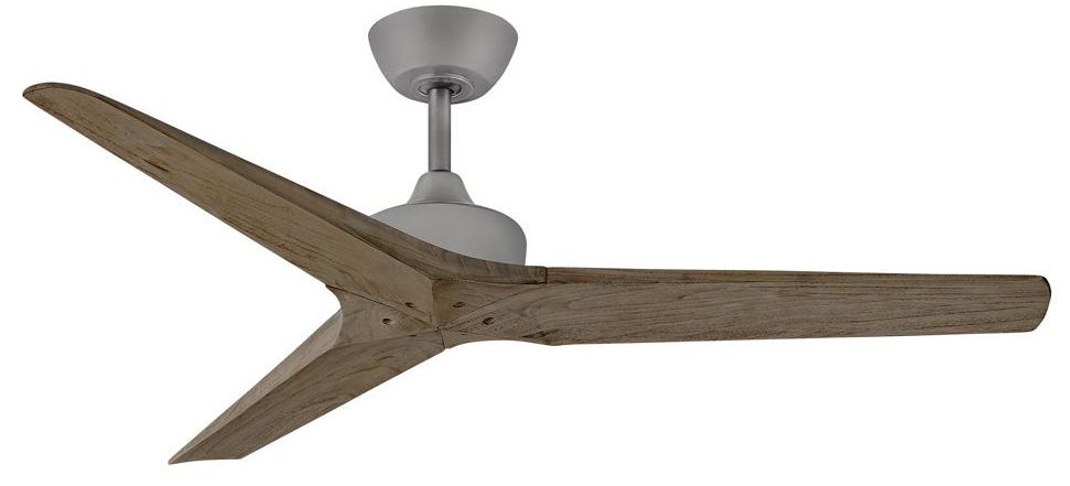 Image 52" Hinkley Chisel Graphite Damp Rated Smart Ceiling Fan with Remote