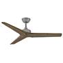 52" Hinkley Chisel Graphite Damp Rated Smart Ceiling Fan with Remote