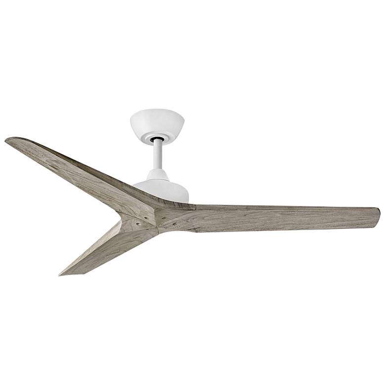 Image 3 52" Hinkley Chisel Matte White Damp Rated Ceiling Fan with Remote