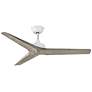 52" Hinkley Chisel Matte White Damp Rated Ceiling Fan with Remote in scene