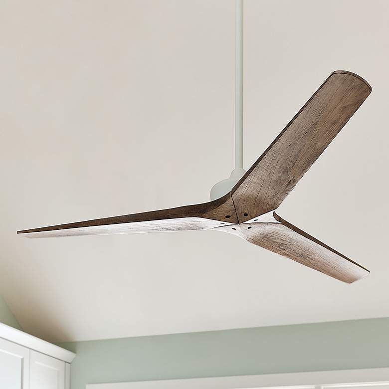 Image 2 52" Hinkley Chisel Matte White Damp Rated Ceiling Fan with Remote
