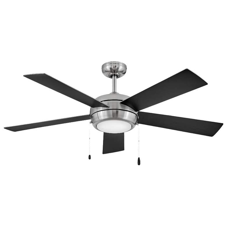 Image 1 52 inch Hinkley Croft Black and Silver LED 5-Blade Pull Chain Ceiling Fan