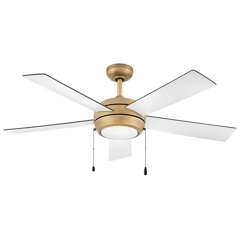 Image 4 52" Hinkley Croft Heritage Brass Indoor Pull-Chain LED Ceiling Fan more views