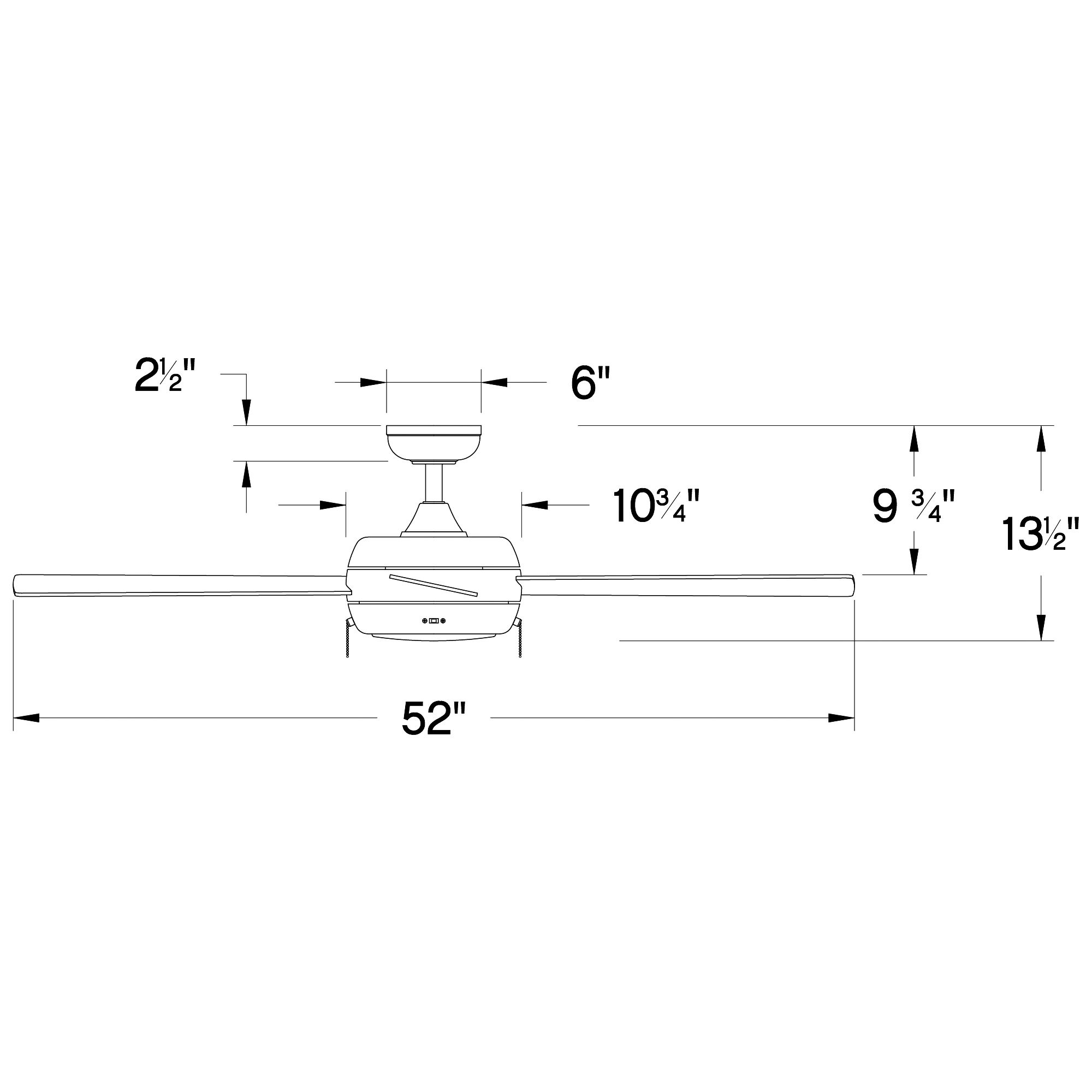 52" Hinkley Croft Matte Bronze Indoor Pull-Chain LED Ceiling Fan