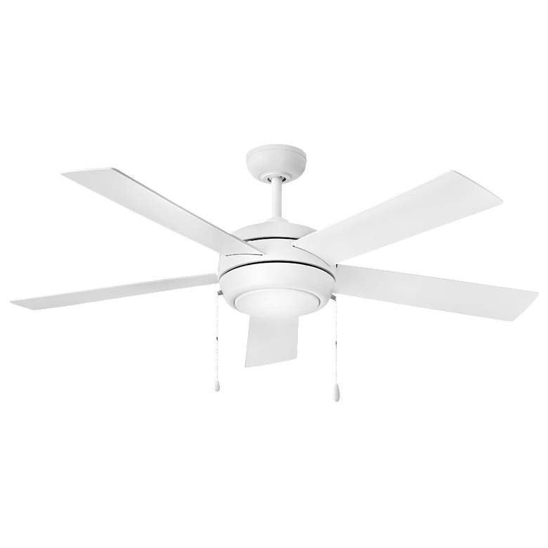 Image 1 52 inch Hinkley Croft White Finish LED 5-Blade Pull Chain Ceiling Fan