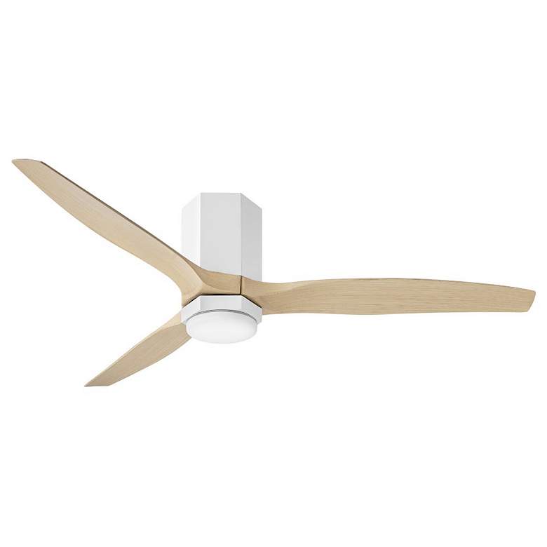Image 1 52 inch Hinkley Facet Matte White LED Smart Outdoor Ceiling Fan
