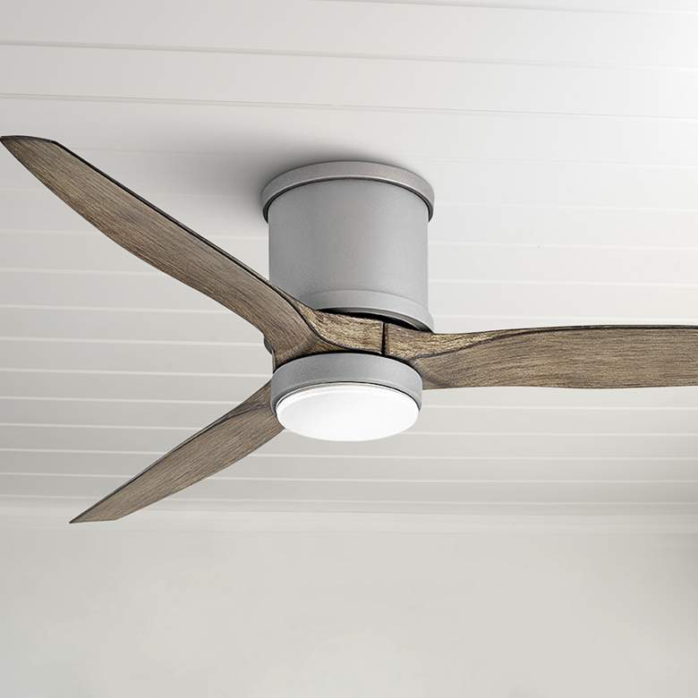 Image 1 52" Hinkley Hover Graphite Wet-Rated LED Hugger Smart Ceiling Fan