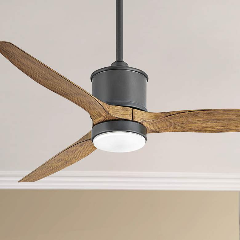 Image 1 52 inch Hinkley Hover Matte Black Wet-Rated LED Smart Ceiling Fan