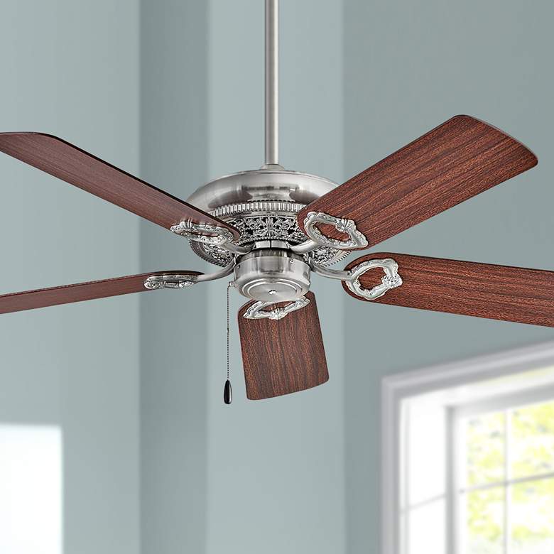 Image 1 52" Hinkley Lafayette Brushed Nickel Ceiling Fan with Pull Chain